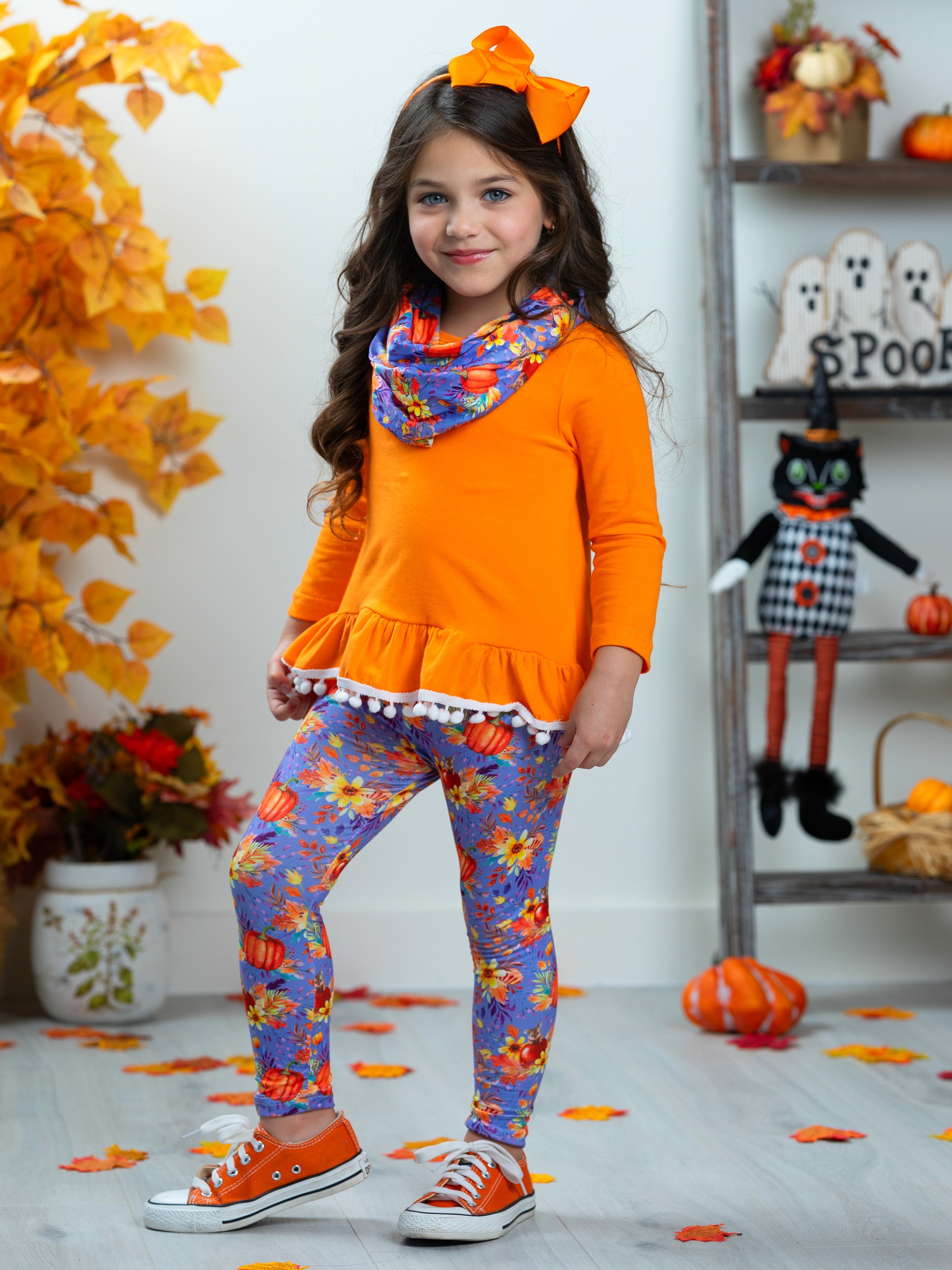 Mia Belle Girls Carve Out Some Fun Tunic, Legging and Scarf Set SpadezStore