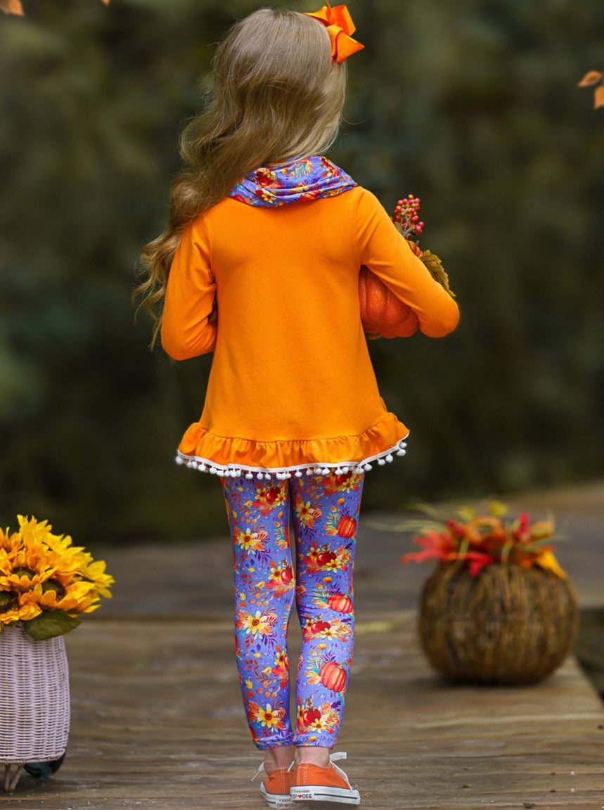 Mia Belle Girls Carve Out Some Fun Tunic, Legging and Scarf Set SpadezStore