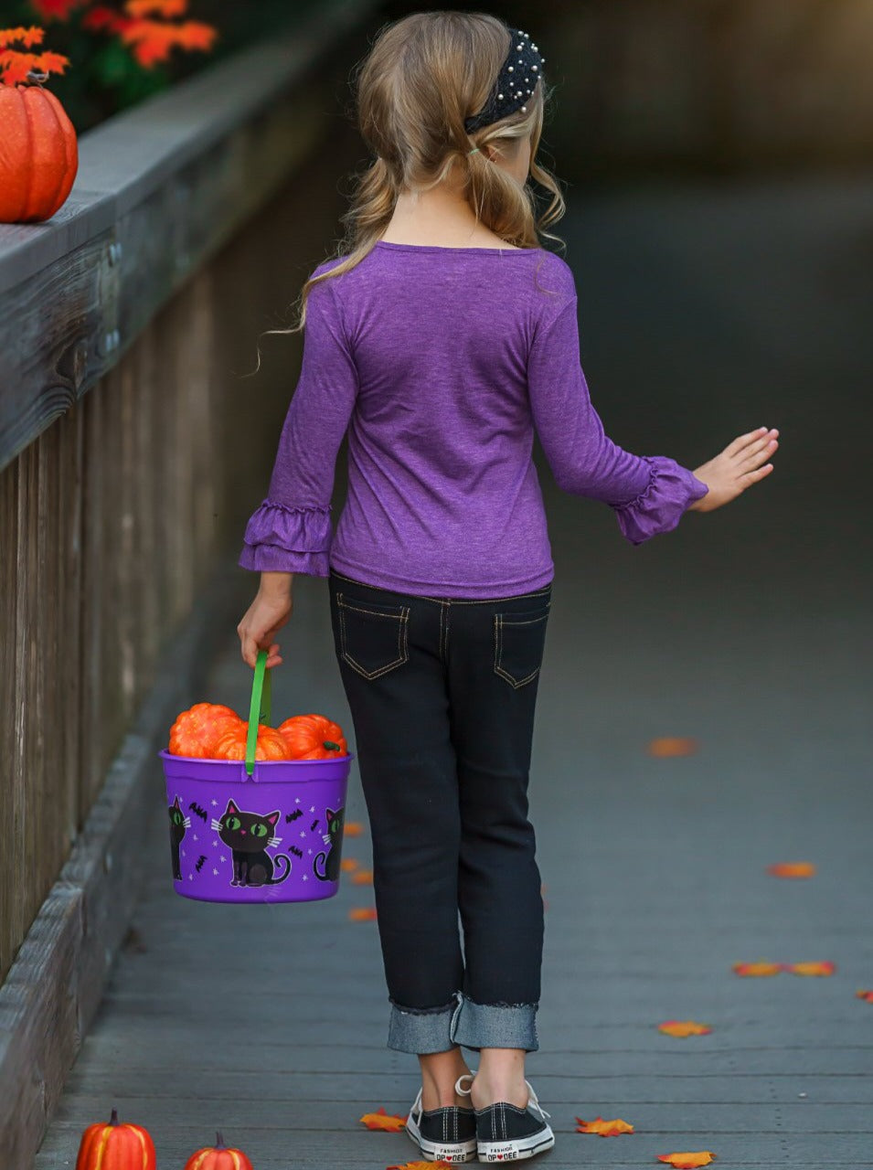 Mia Belle Girls Quit Your Witchin' Top and Cuffed Jeans Set SpadezStore