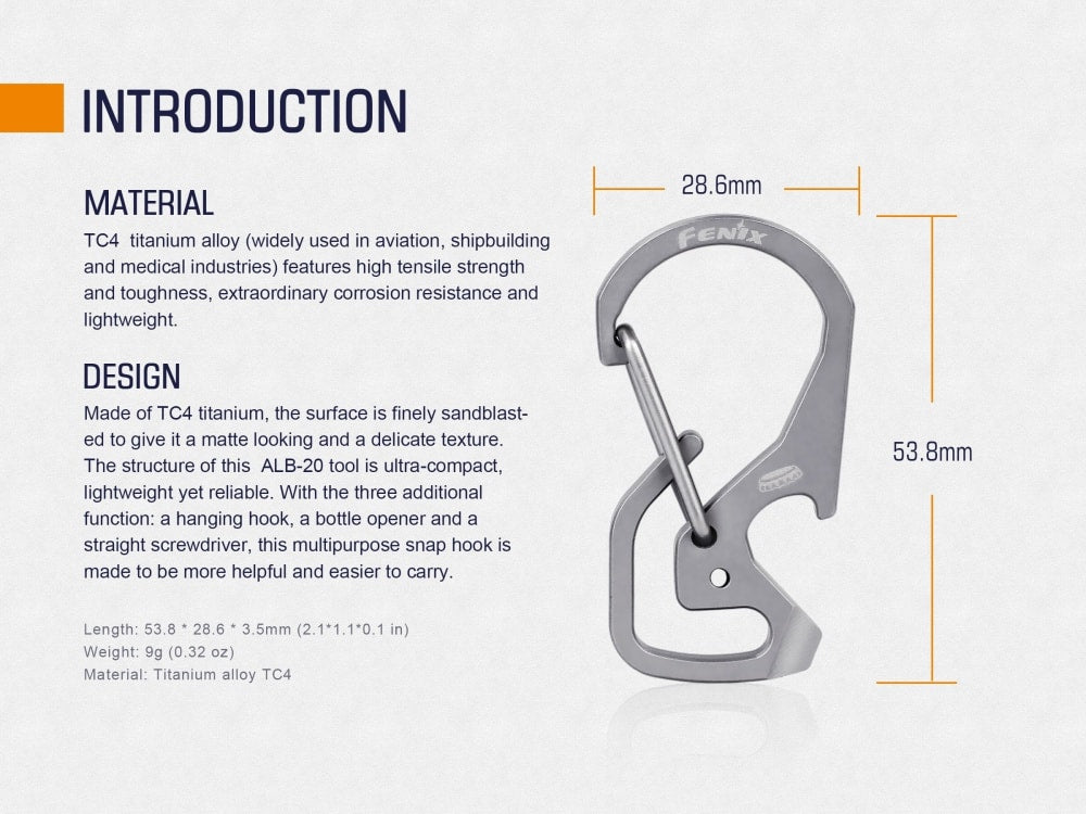 Fenix ALB-20 Multi-Purpose Snap Hook SpadezStore