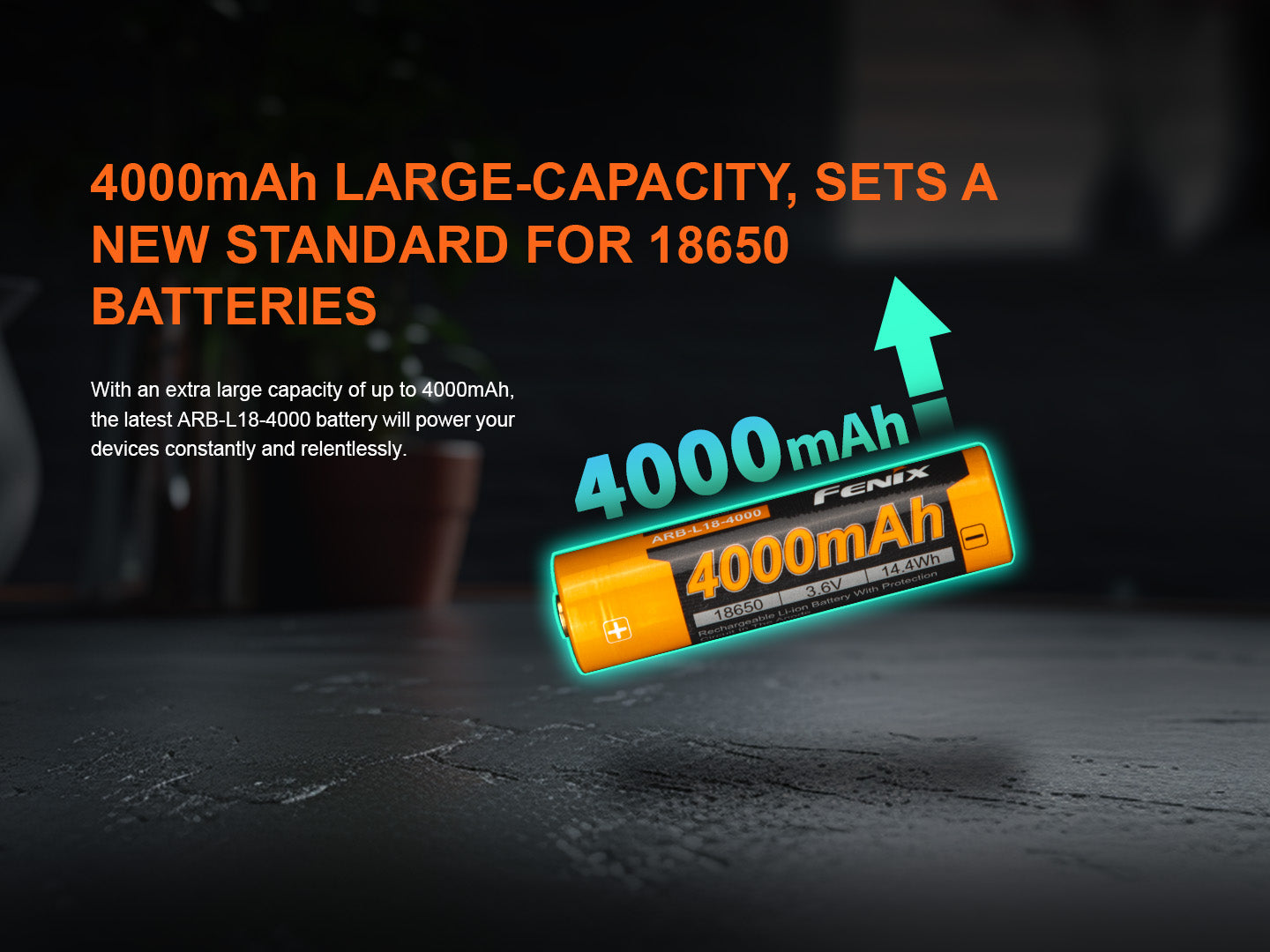 Fenix ARB-L18-4000 High-Capacity 18650 Battery - 4000mAh SpadezStore
