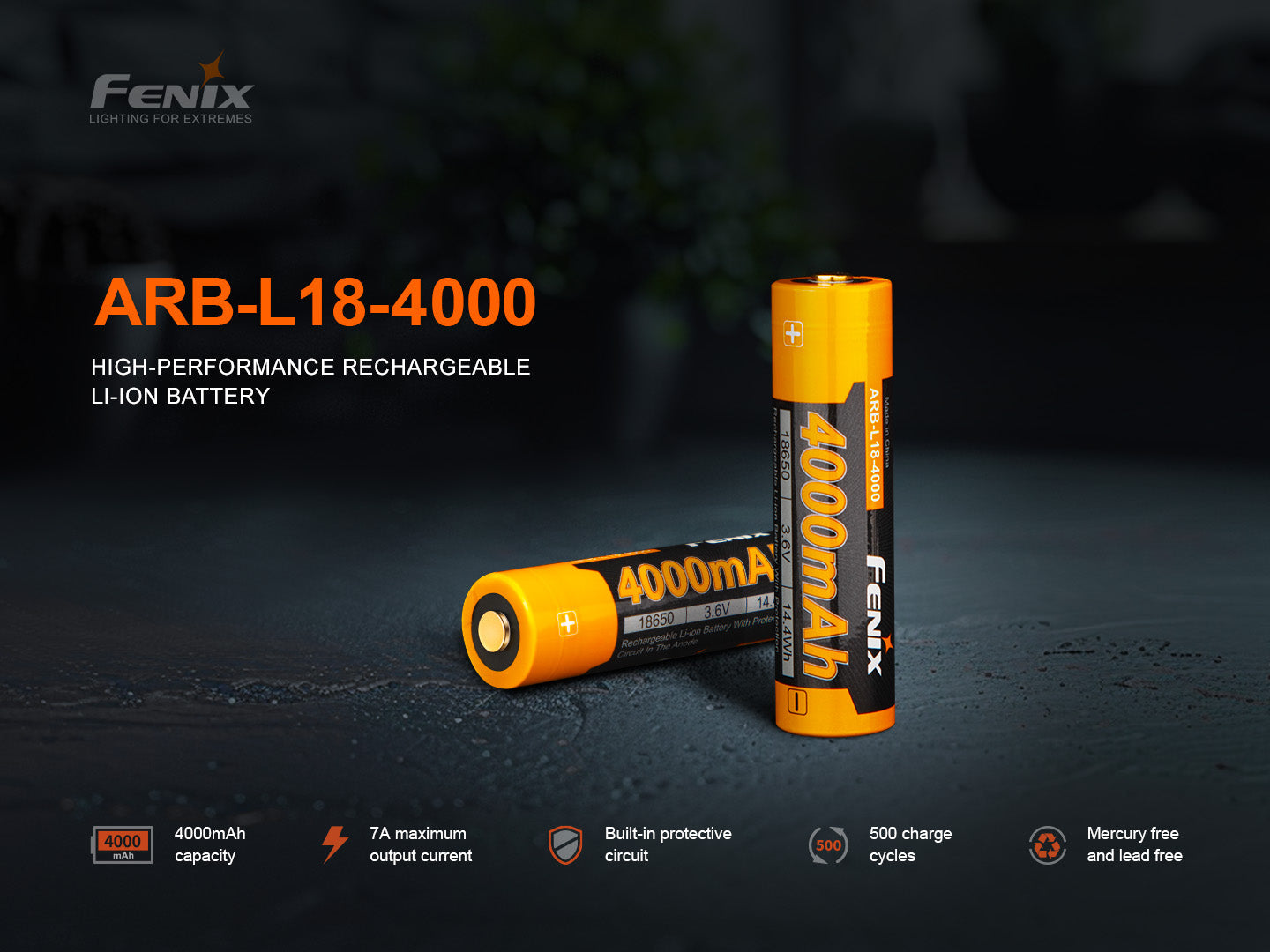 Fenix ARB-L18-4000 High-Capacity 18650 Battery - 4000mAh SpadezStore