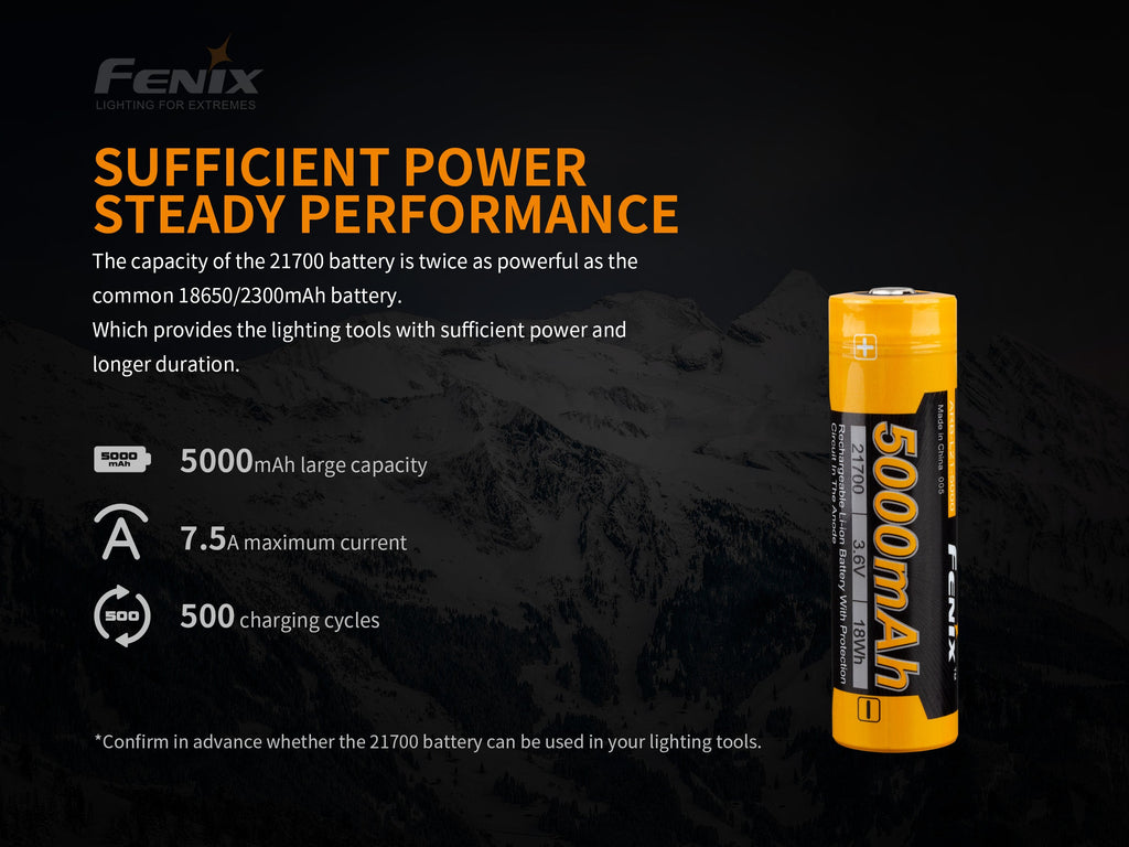 Fenix ARB-L21-5000 V2 Rechargeable 21700 Rechargeable Battery SpadezStore