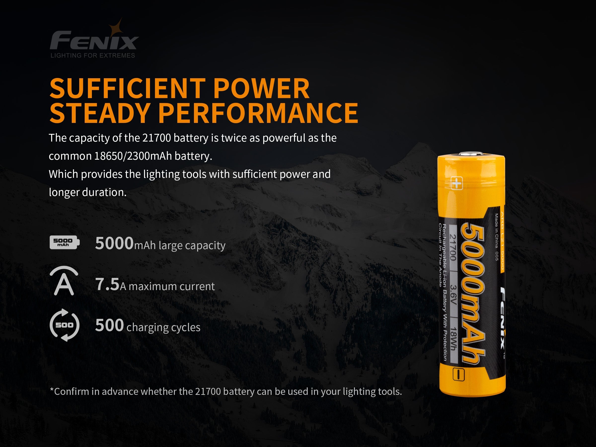 Fenix ARB-L21-5000 V2 Rechargeable 21700 Rechargeable Battery SpadezStore