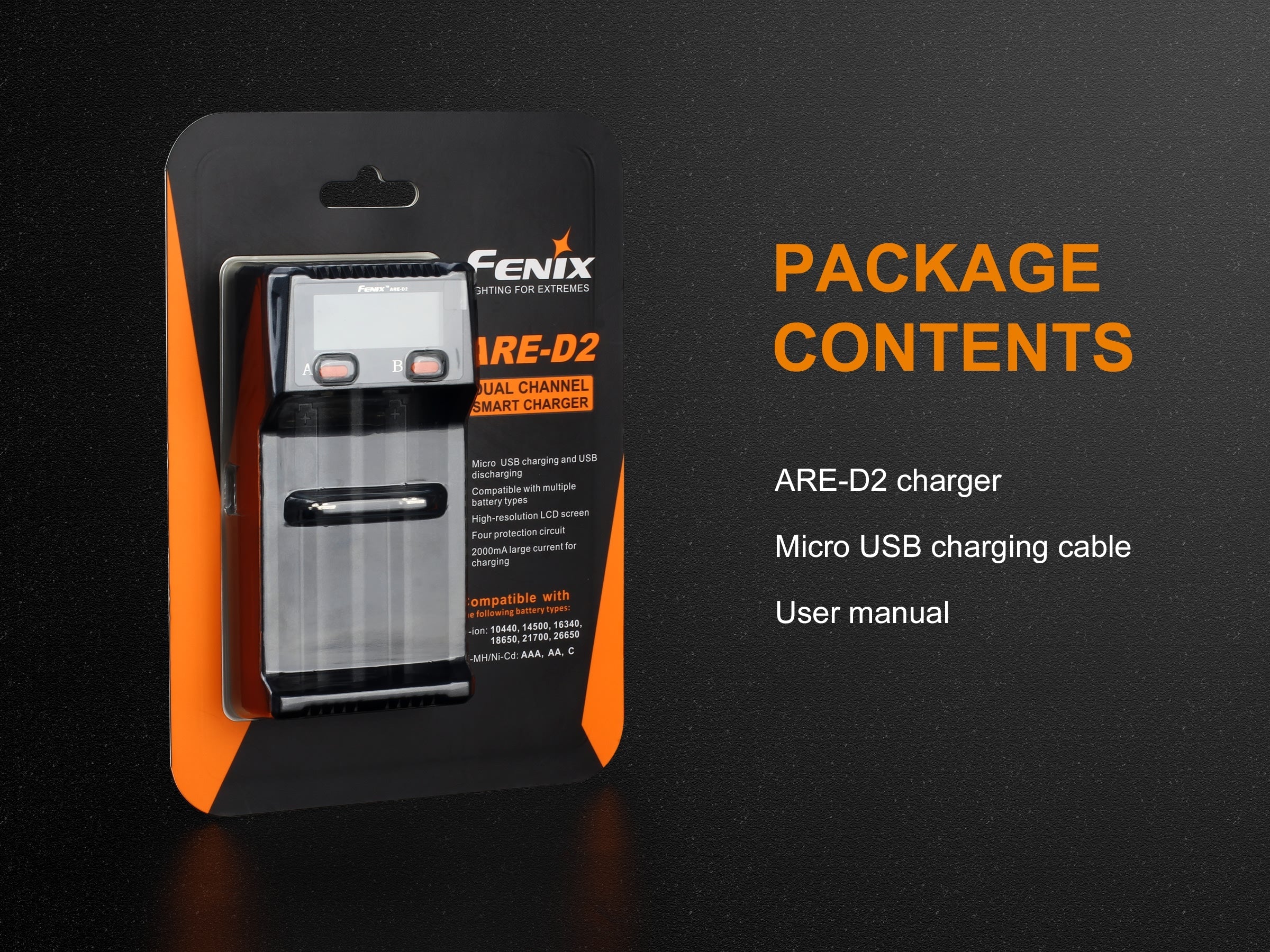 Fenix ARE-D2 Dual Channel Smart Battery Charger SpadezStore