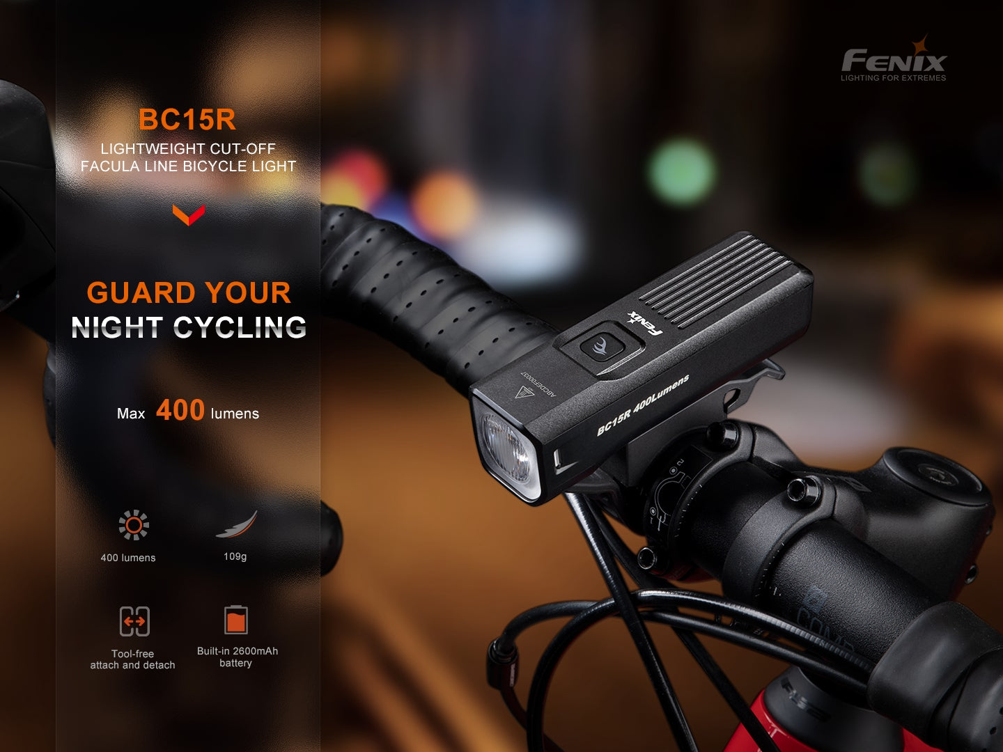 Fenix BC15R Lightweight Rechargeable Bicycle Light SpadezStore