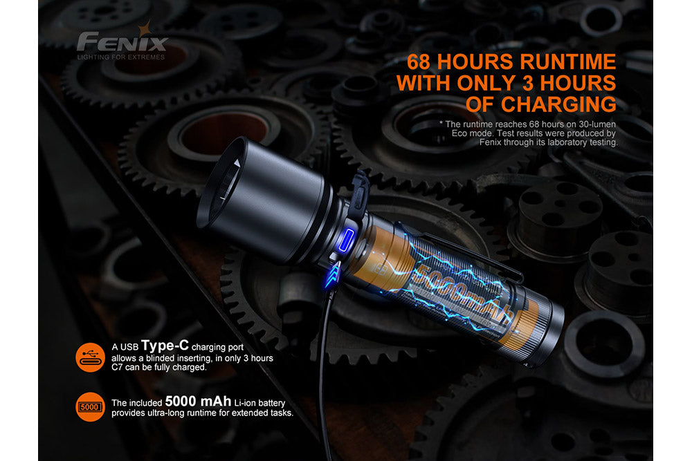 Fenix C7 High-performance Rechargeable LED Flashlight - 3000 Lumens SpadezStore