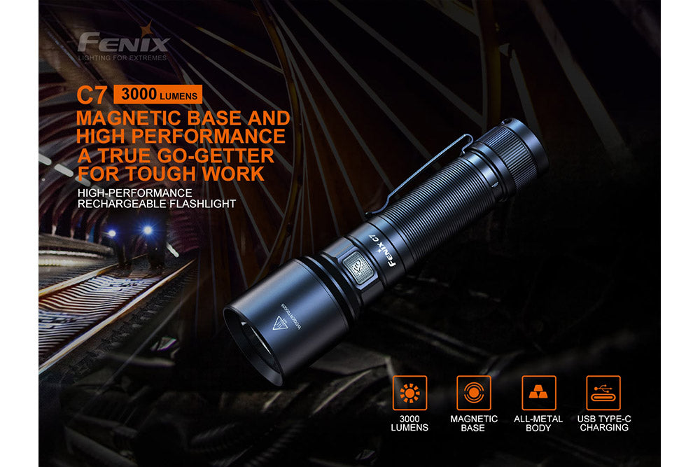 Fenix C7 High-performance Rechargeable LED Flashlight - 3000 Lumens SpadezStore