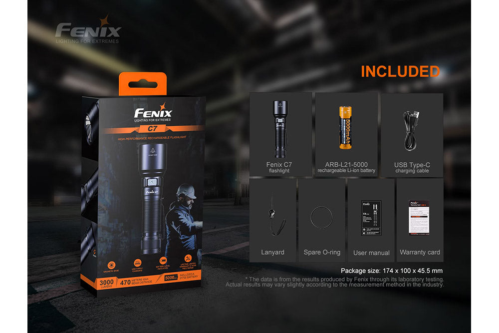 Fenix C7 High-performance Rechargeable LED Flashlight - 3000 Lumens SpadezStore