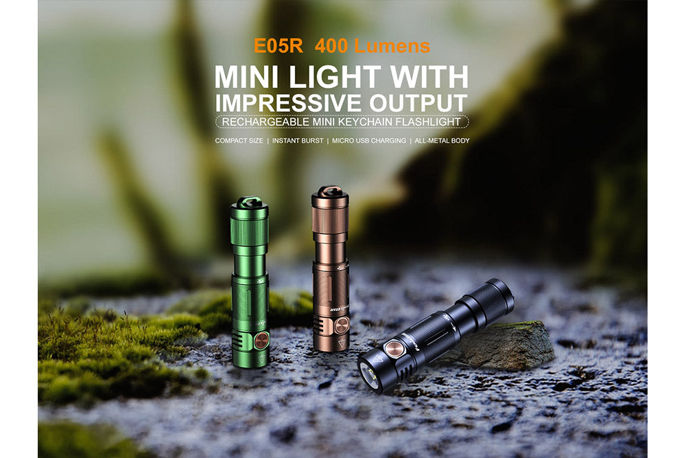 Fenix E05R Mini Keychain LED Flashlight - 400 Lumens SpadezStore