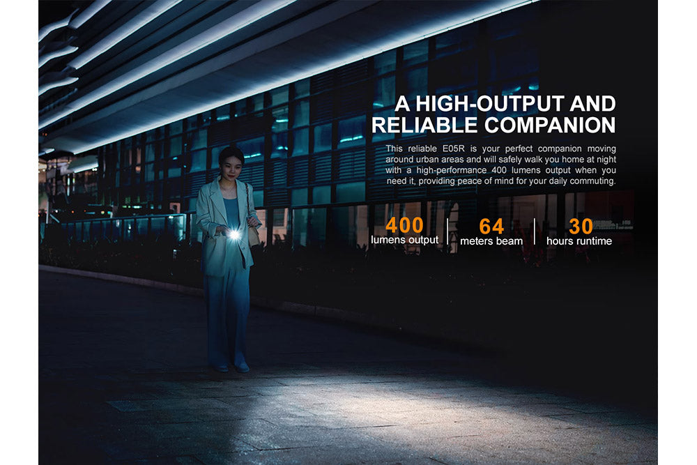 Fenix E05R Mini Keychain LED Flashlight - 400 Lumens SpadezStore