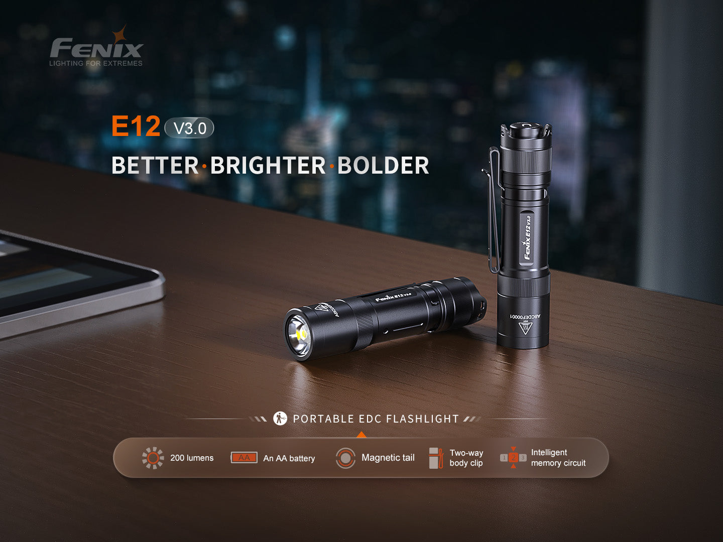 Fenix E12 V3 Pocket EDC AA Flashlight SpadezStore