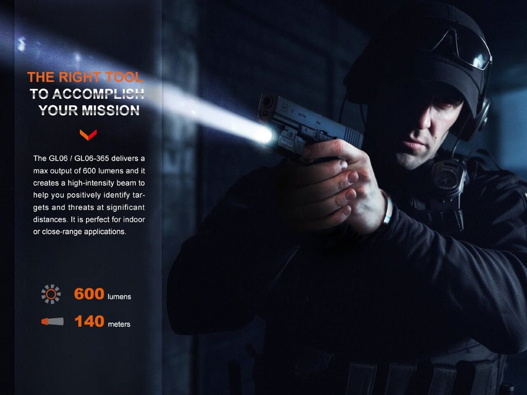 Fenix GL06 Pocket Pistol Tactical LED Light - 600 Lumens SpadezStore