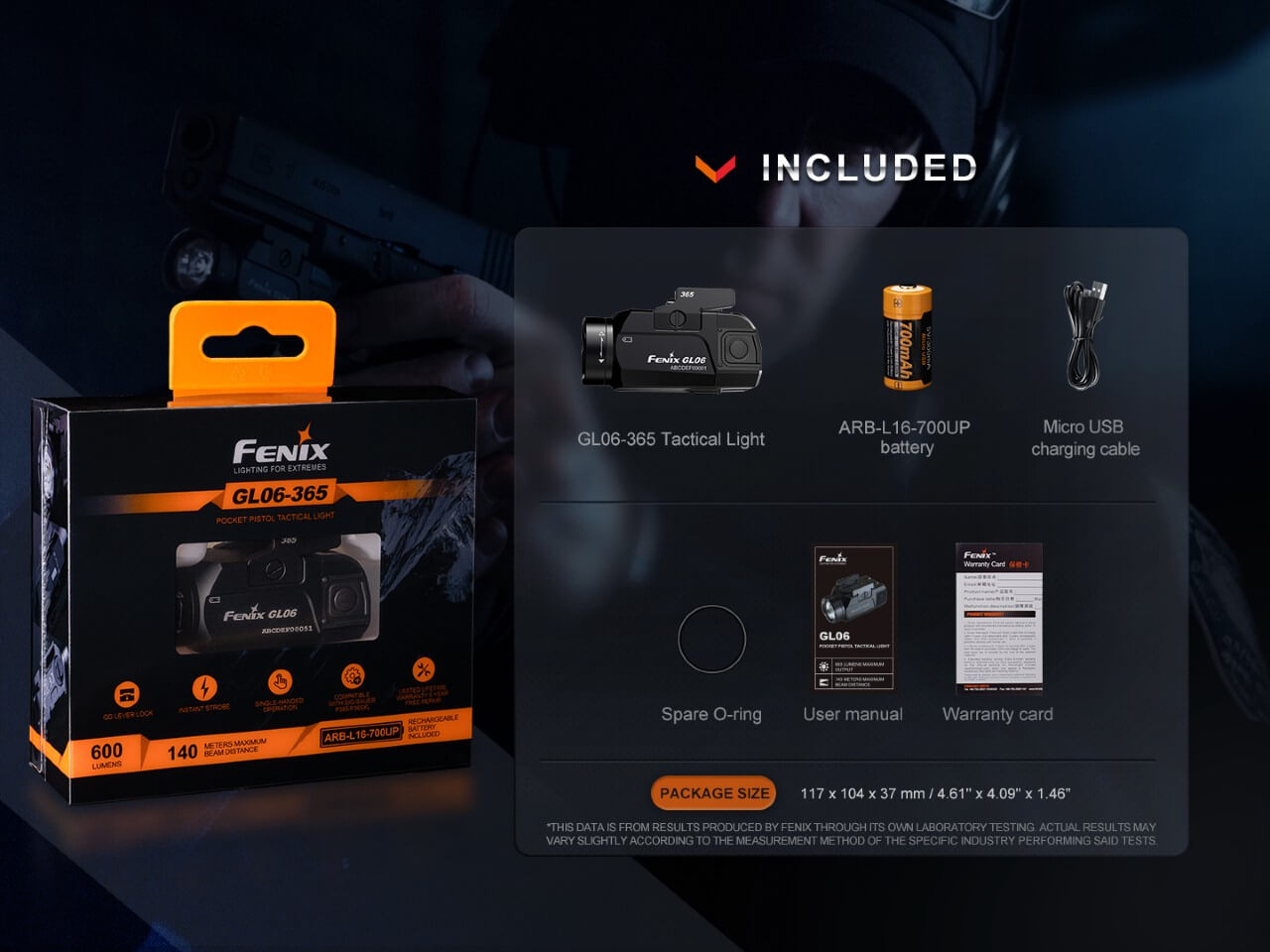 Fenix GL06 Pocket Pistol Tactical LED Light - 600 Lumens SpadezStore