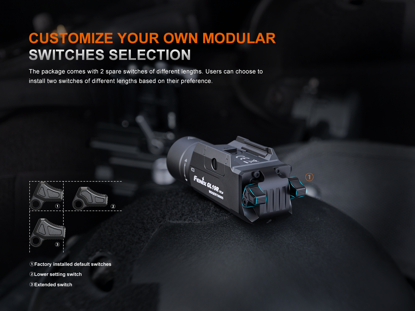 Fenix GL19R V2 Modular Switch Mounted Light SpadezStore