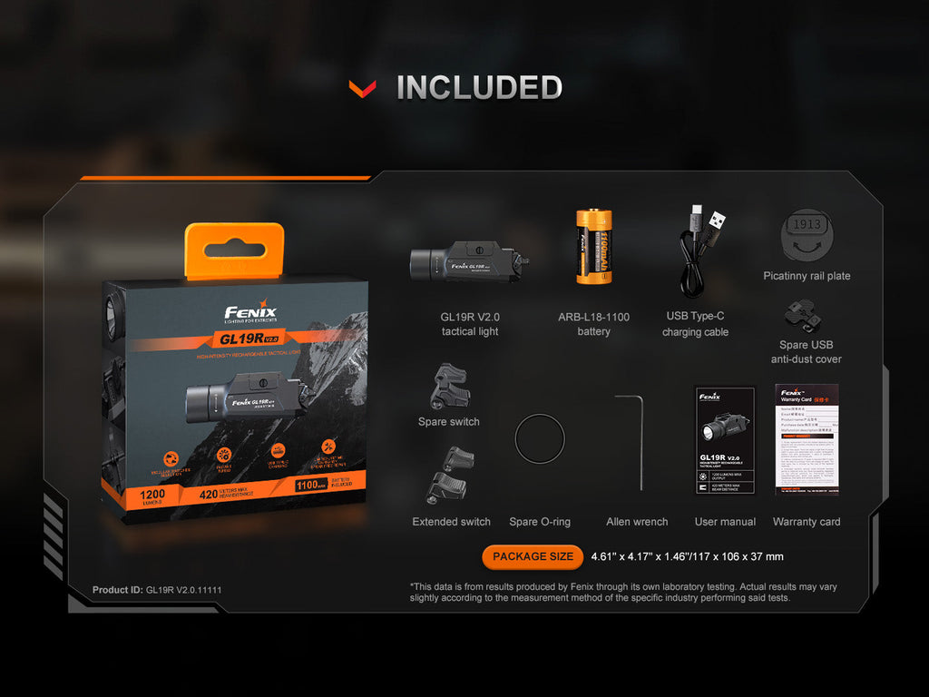 Fenix GL19R V2 Modular Switch Mounted Light SpadezStore