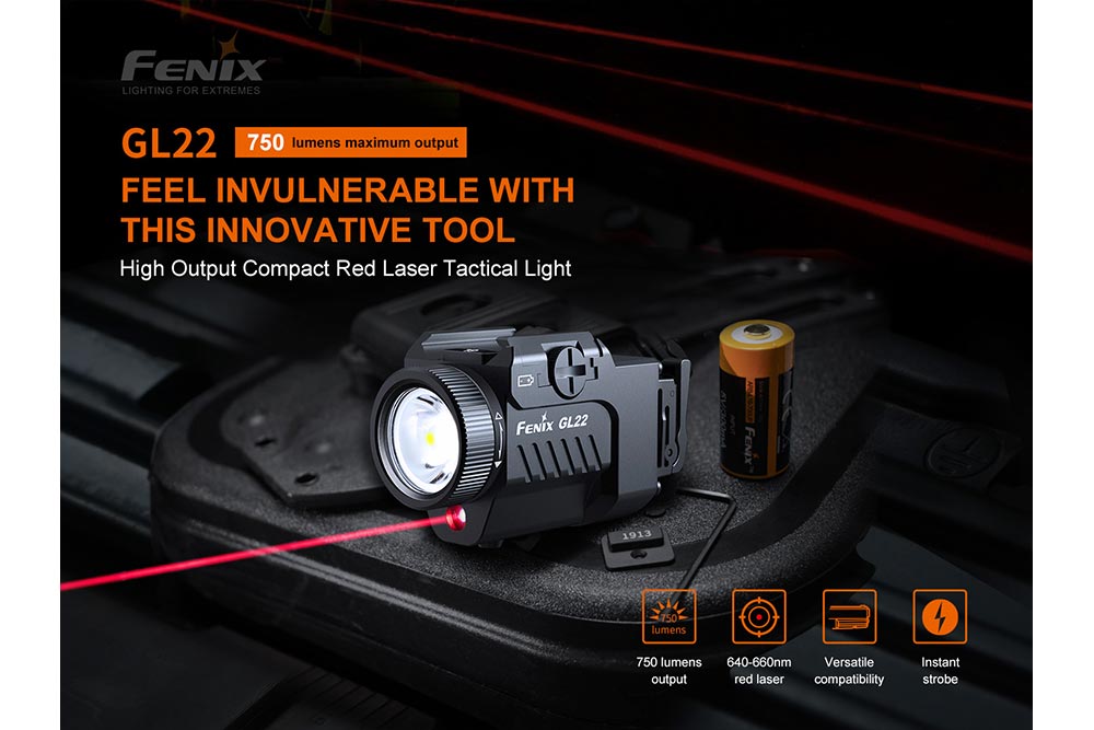 Fenix GL22 Tactical LED Light with Red Laser SpadezStore