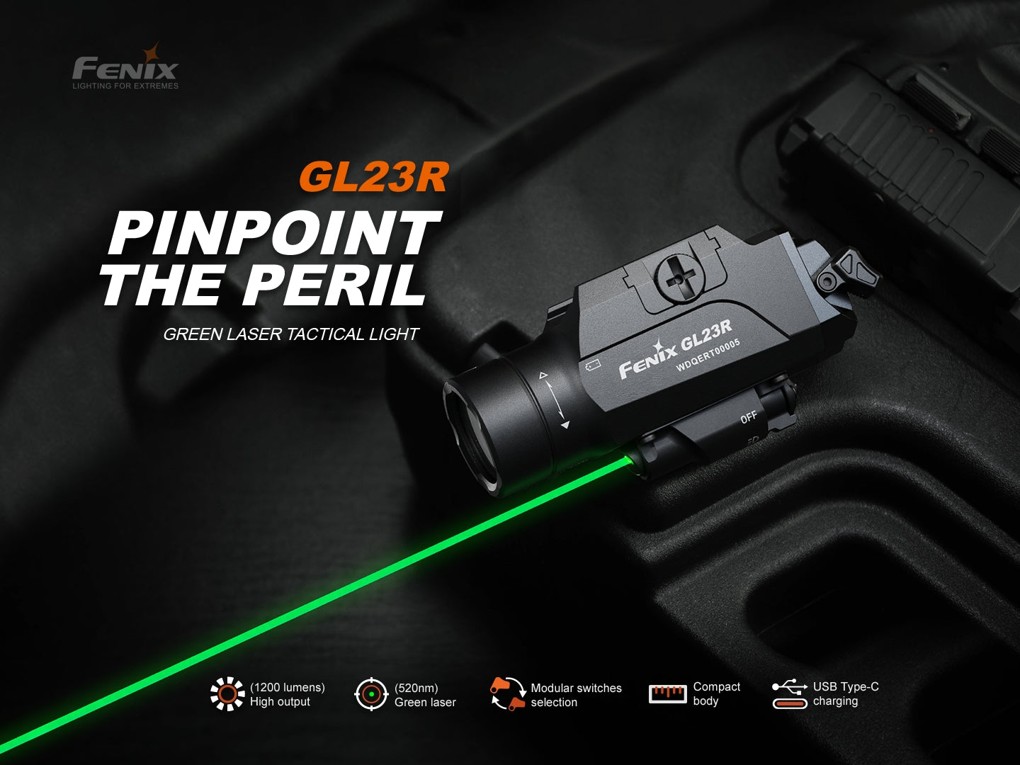 Fenix GL23R Green Laser Tactical Light SpadezStore