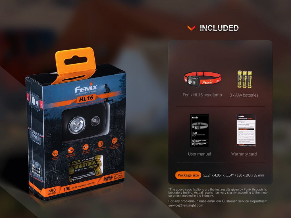 Fenix HL16 Lightweight Outdoor Hiking LED Headlamp SpadezStore