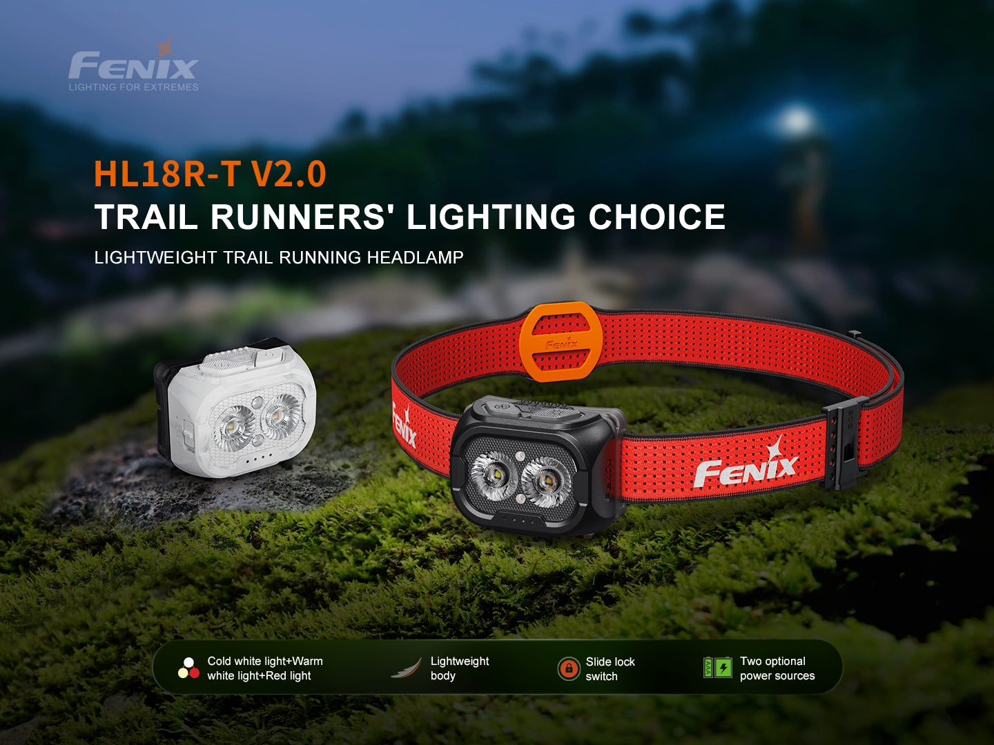 Fenix HL18R-T V2 Lightweight Trail Running Headlamp SpadezStore