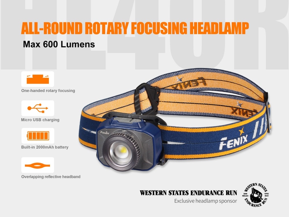 Fenix HL40R Focusable USB Rechargeable LED Headlamp SpadezStore