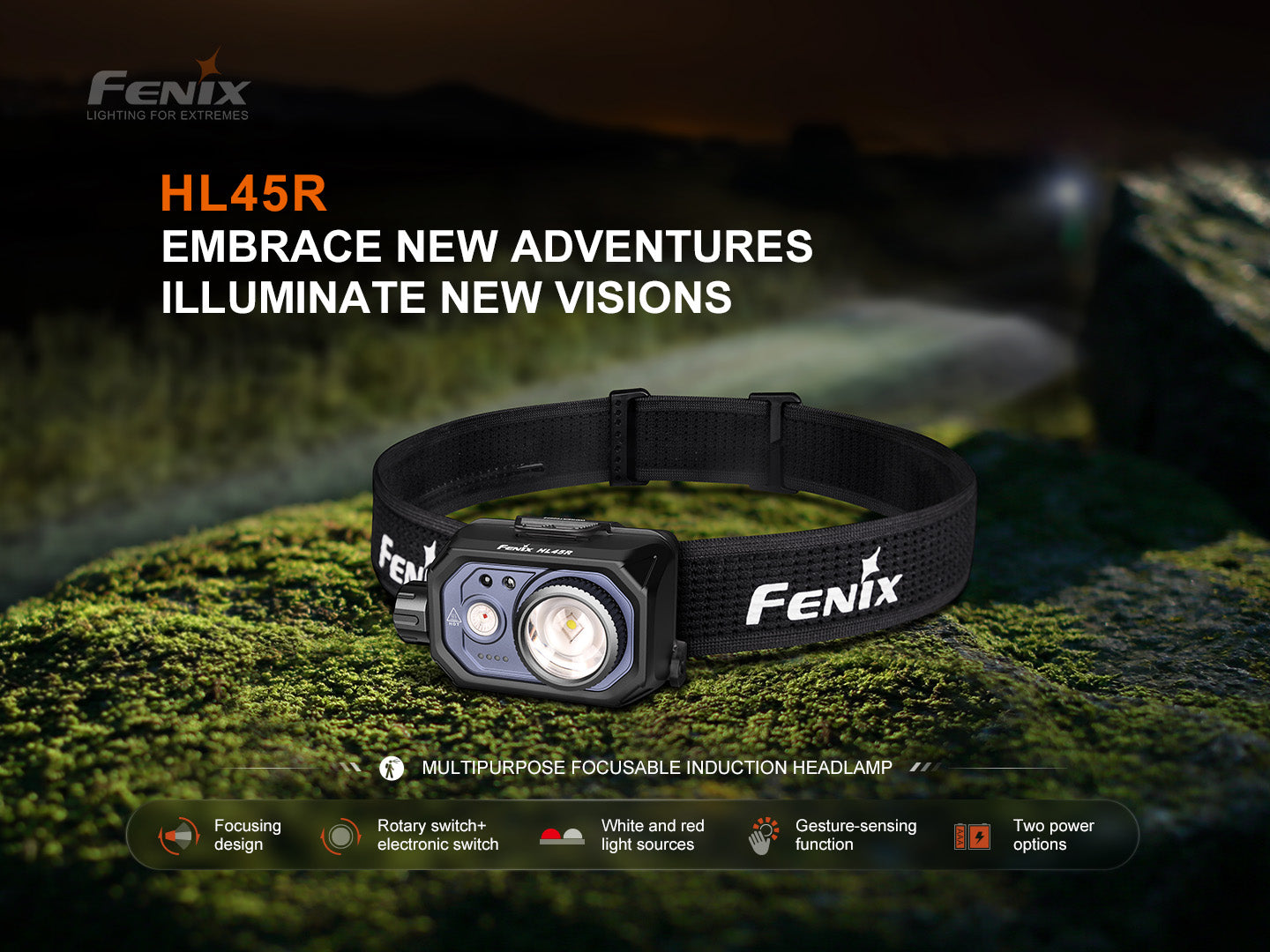 Fenix HL45R Rechargeable Focusing Gesture-Sensing Headlamp SpadezStore