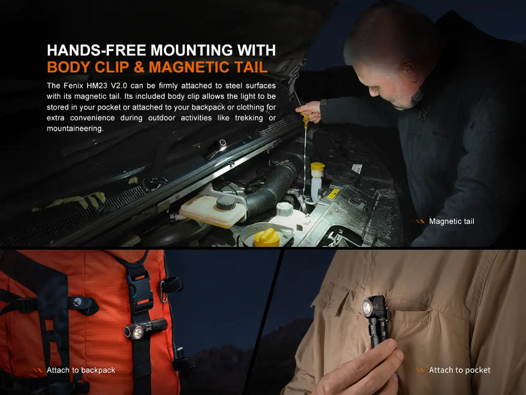 Fenix HM23 V2.0 Lightweight Detachable AA Headlamp SpadezStore