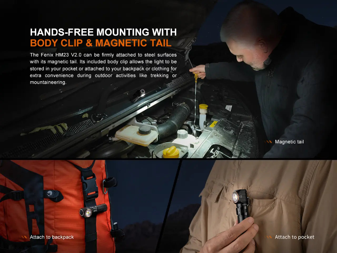 Fenix HM23 V2.0 Lightweight Detachable AA Headlamp SpadezStore