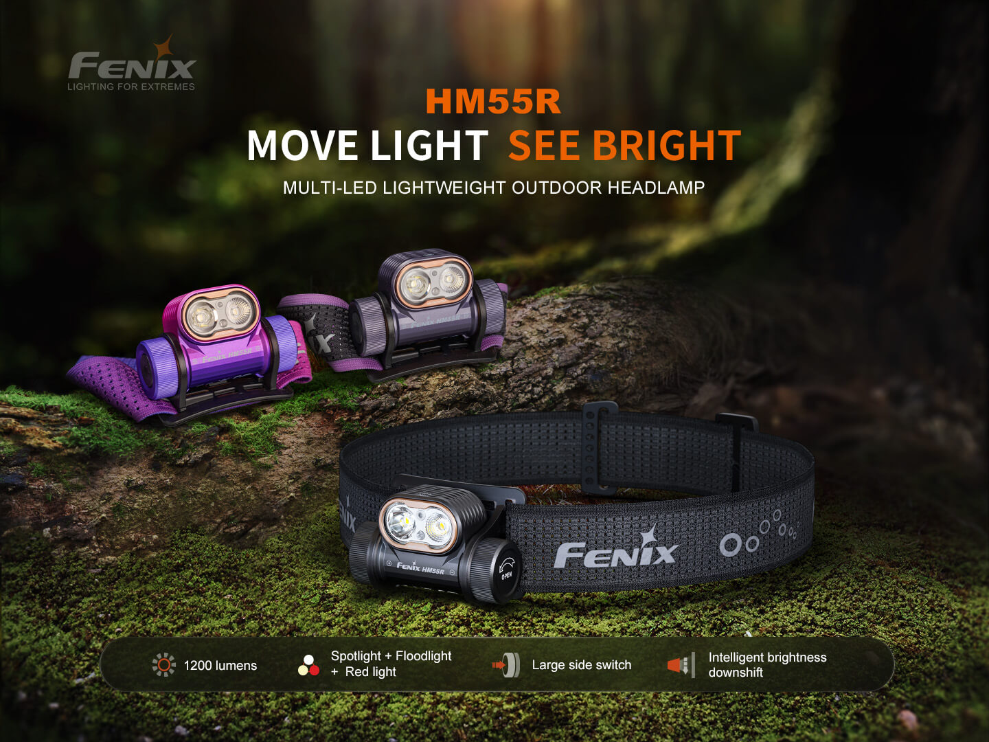Fenix HM55R Lightweight Multi-LED Headlamp SpadezStore