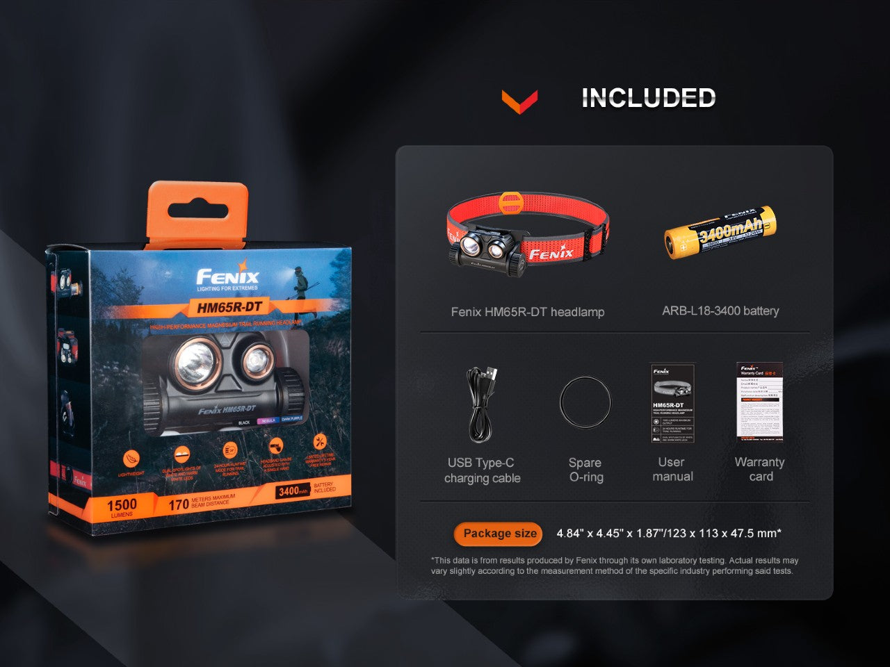 Fenix HM65R-DT Trail Running LED Headlamp SpadezStore