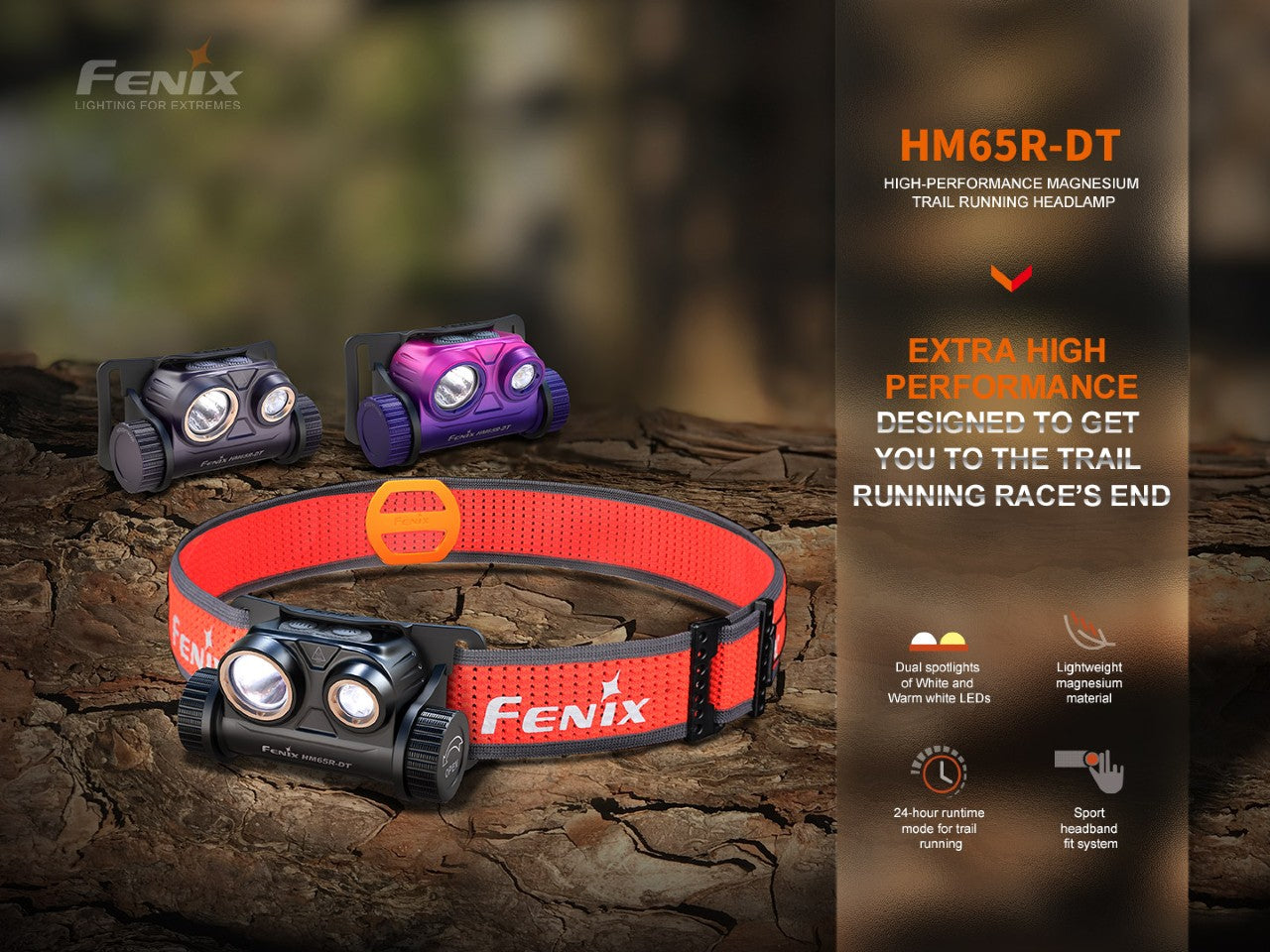 Fenix HM65R-DT Trail Running LED Headlamp SpadezStore