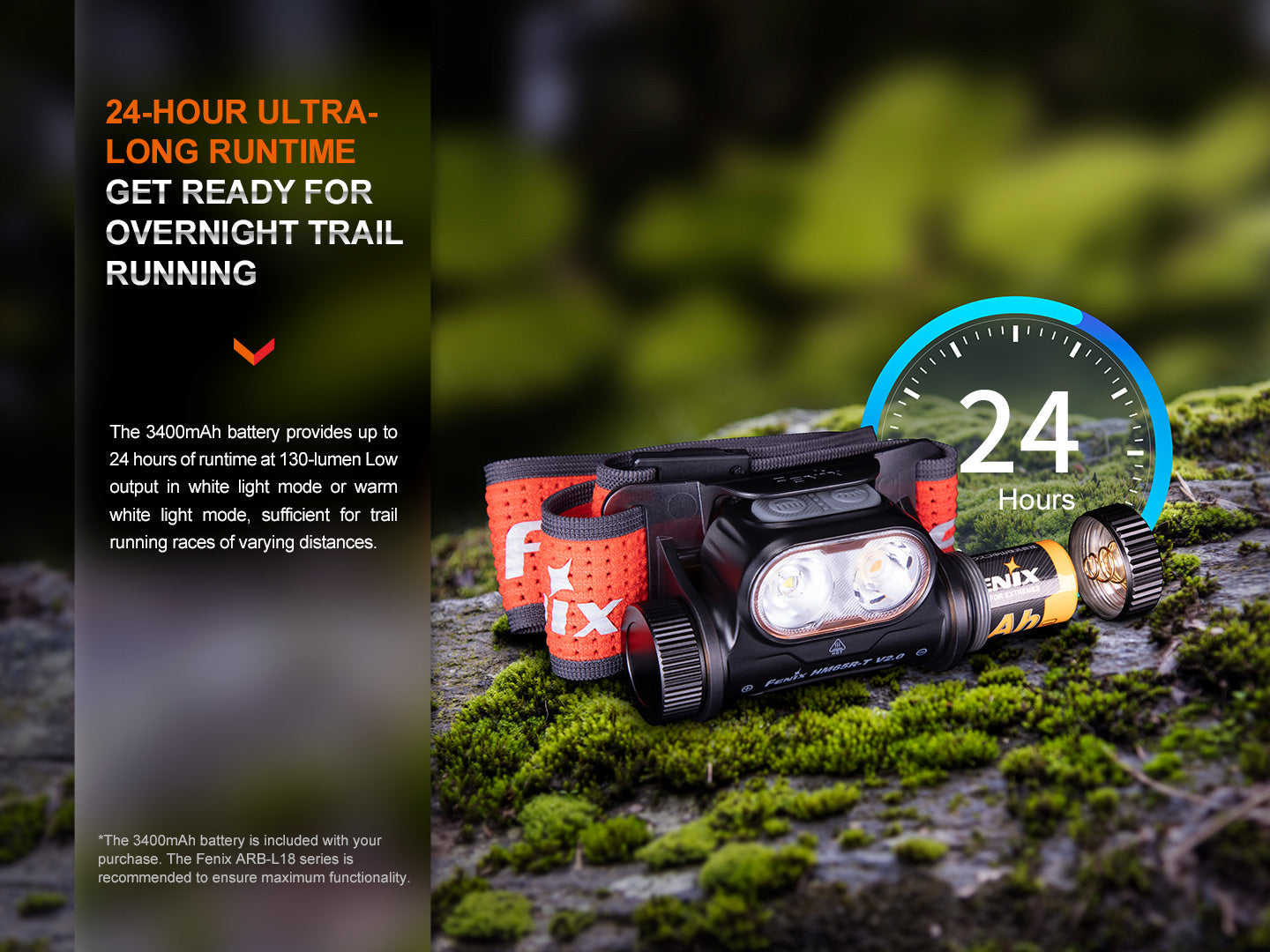 Fenix HM65R-T V2 Rechargeable Lightweight Trail Running Headlamp SpadezStore