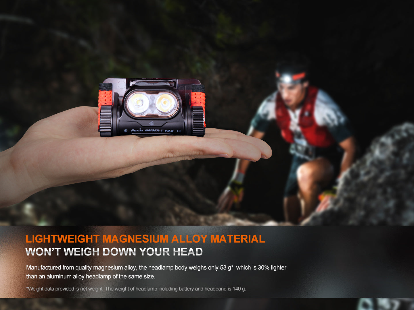 Fenix HM65R-T V2 Rechargeable Lightweight Trail Running Headlamp SpadezStore