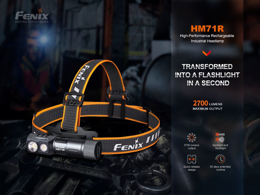 Fenix HM71R Rechargeable Industrial LED Headlamp SpadezStore