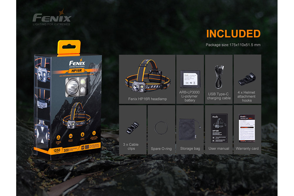 Fenix HP16R Rechargeable Headlamp - 1250 Lumens SpadezStore