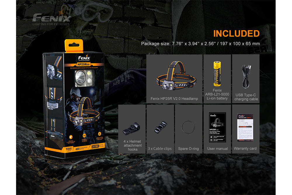 Fenix HP25R V2.0 Headlamp - 1600 Lumens SpadezStore