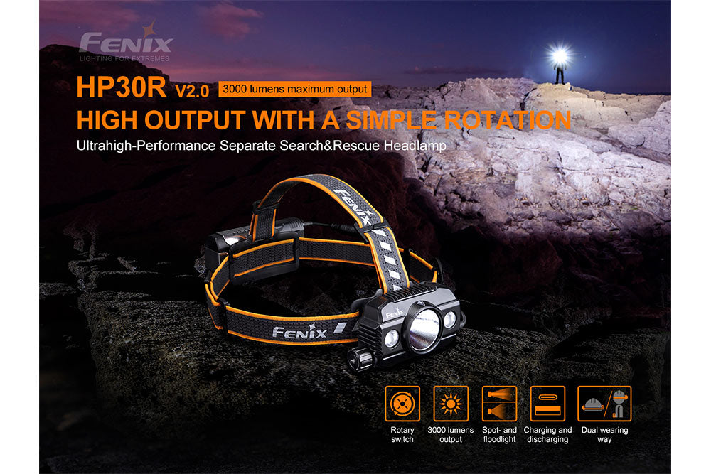 Fenix HP30R V2.0 LED Headlamp - 3000 Lumens SpadezStore
