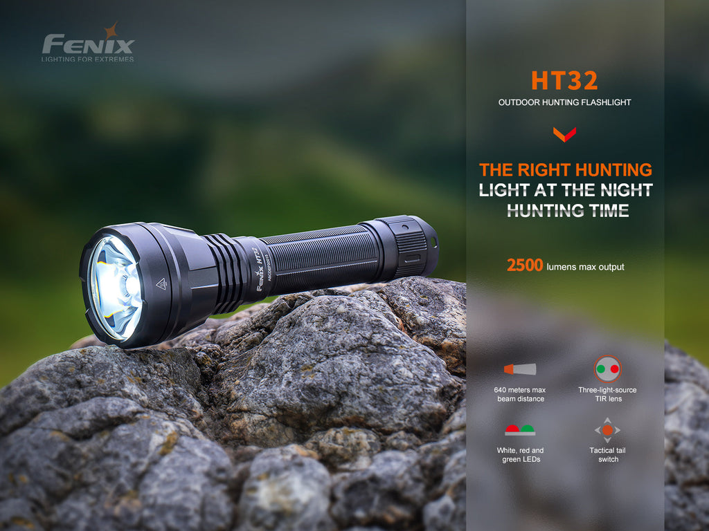 Fenix HT32 Hunting Flashlight with Red & Green Output SpadezStore