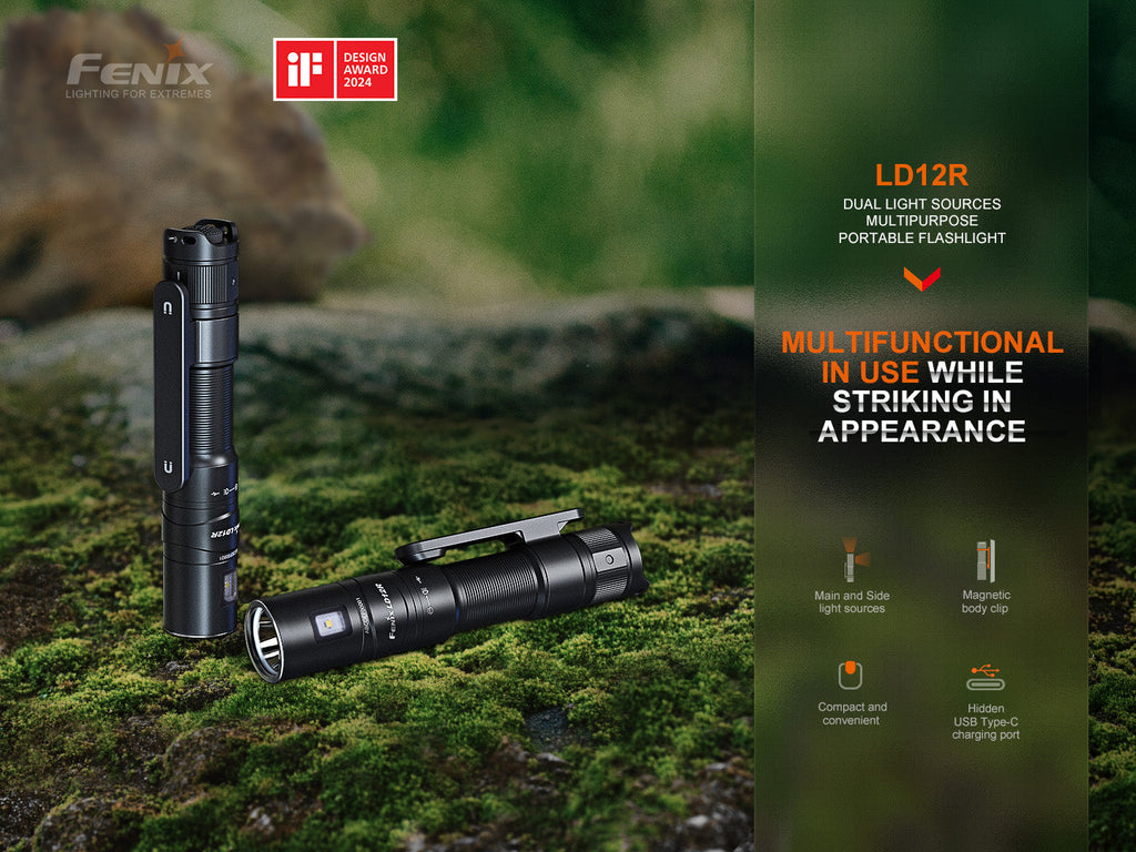 Fenix LD12R Dual Light Flashlight - 600 Lumens SpadezStore