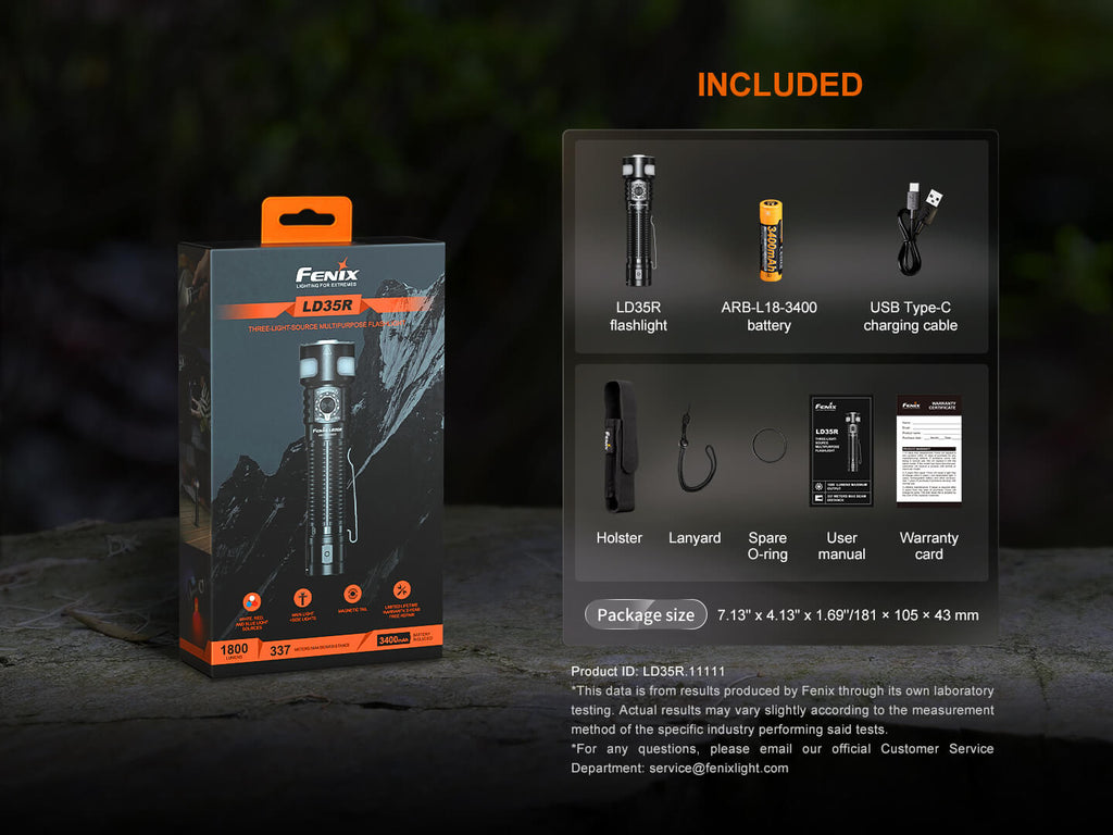 Fenix LD35R High Performance Multimode Tactical Flashlight SpadezStore