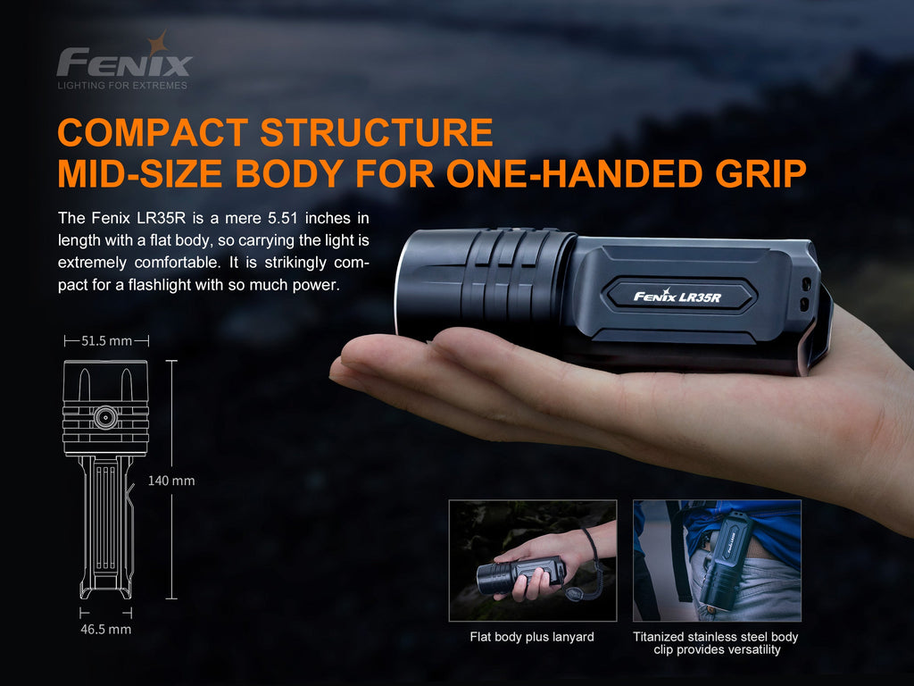 Fenix LR35R Rechargeable LED Flashlight - 10,000 Lumens SpadezStore