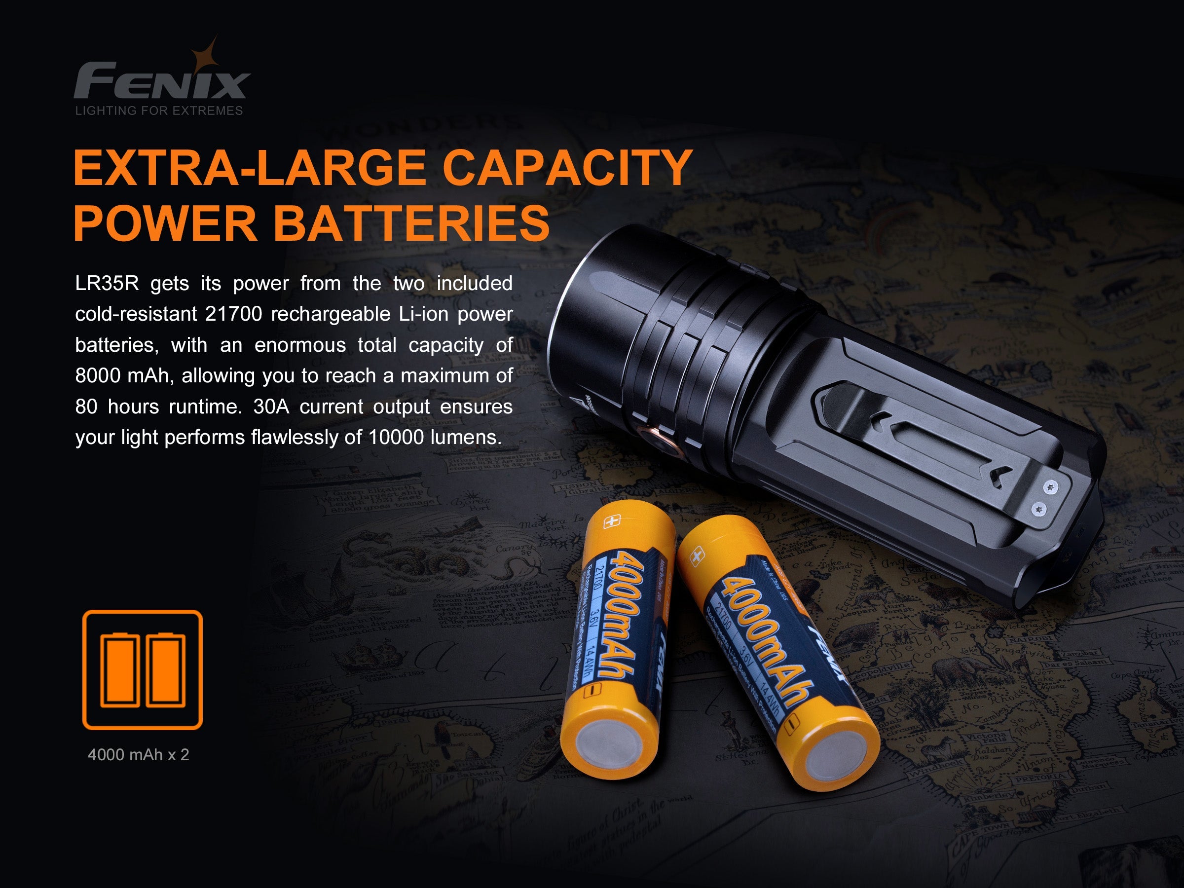 Fenix LR35R Rechargeable LED Flashlight - 10,000 Lumens SpadezStore