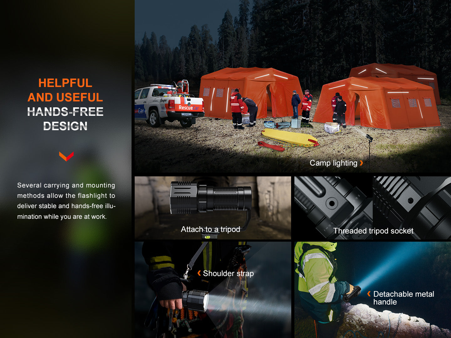 Fenix LR60R Rotary Switch Rechargeable Searchlight - 21000 Lumens SpadezStore