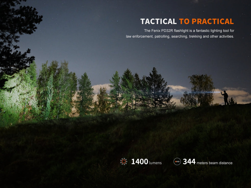 Fenix PD32R Rechargeable Silent Switch LED Flashlight SpadezStore