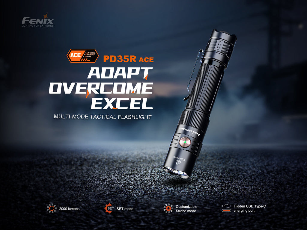 Fenix PD35R ACE Multi-mode Tactical Flashlight + FREE CL01 Mini Lantern SpadezStore