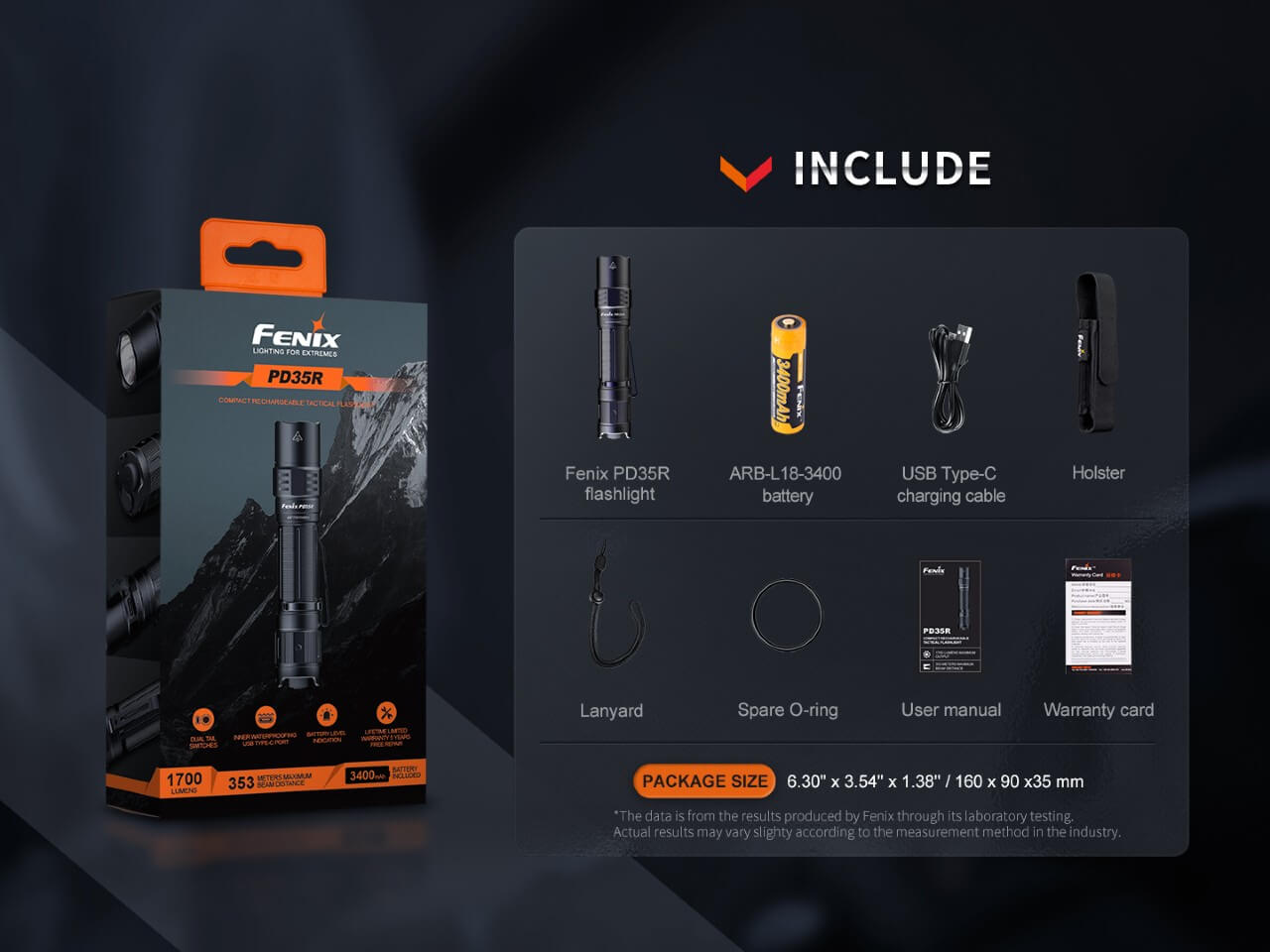 Fenix PD35R Compact Rechargeable Tactical Flashlight SpadezStore
