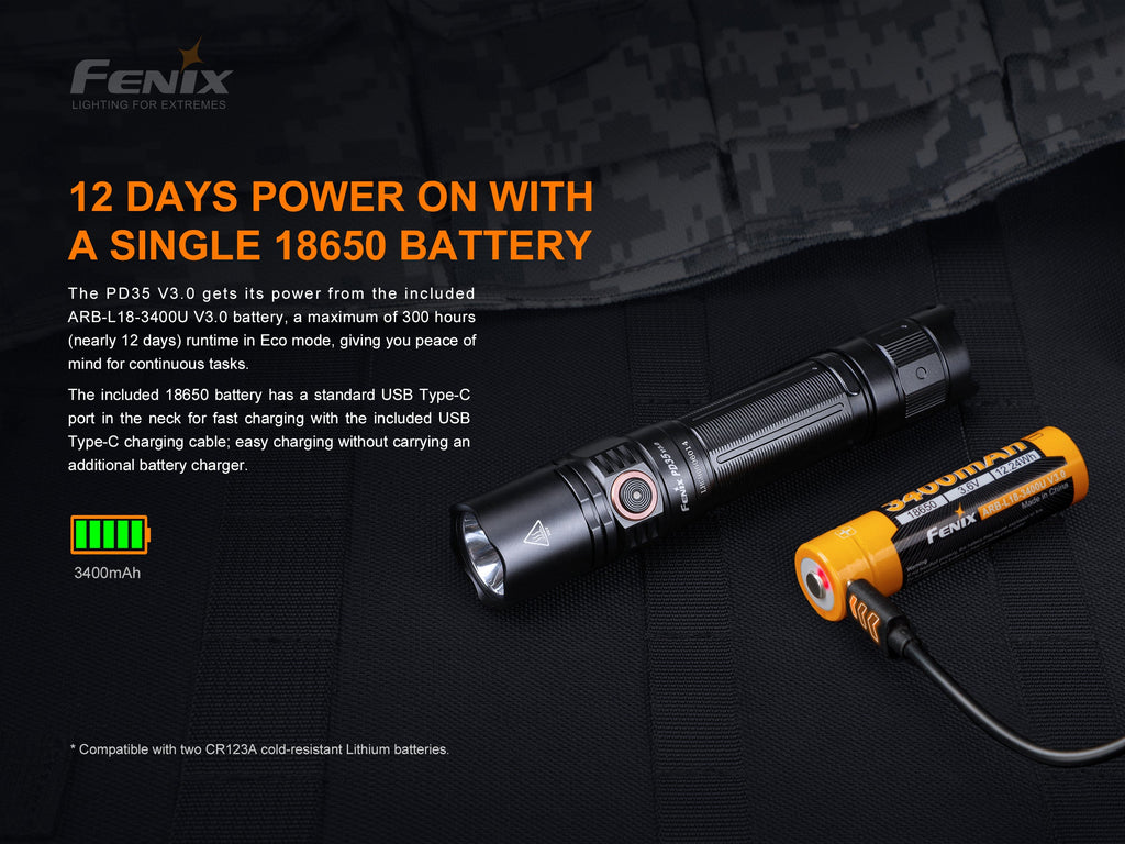 Fenix PD35 V3.0 Everyday Carry Flashlight - 1700 Lumens SpadezStore