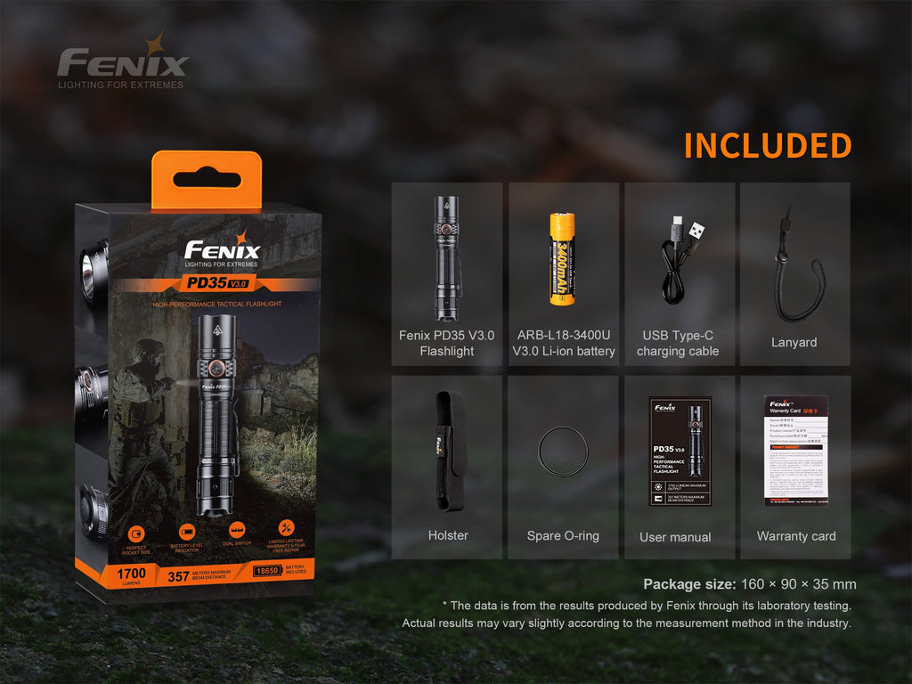 Fenix PD35 V3.0 Everyday Carry Flashlight - 1700 Lumens SpadezStore