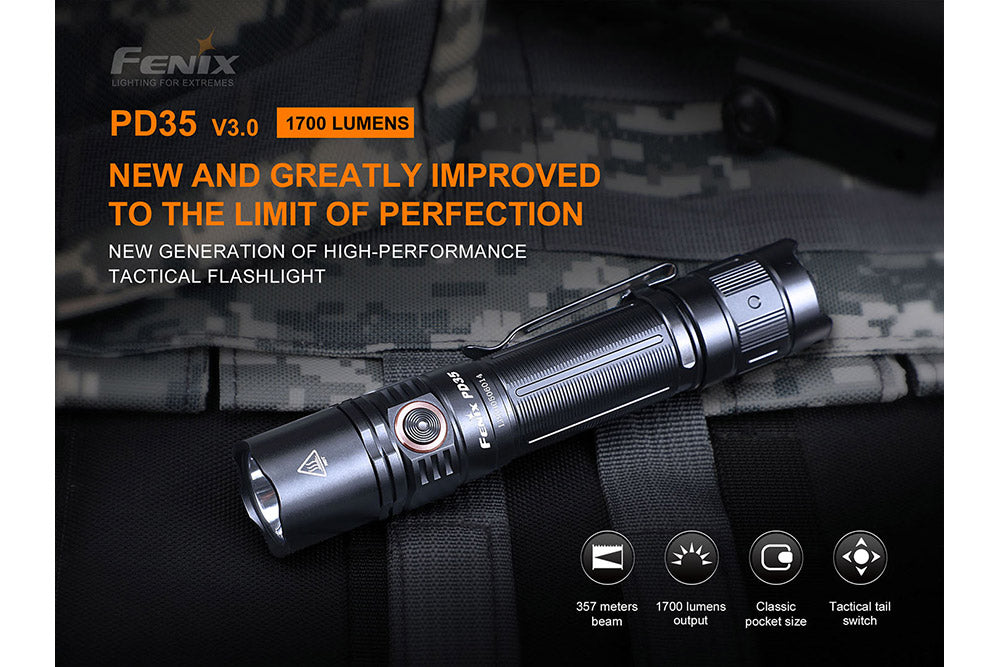 Fenix PD35 V3.0 Everyday Carry Flashlight - 1700 Lumens SpadezStore