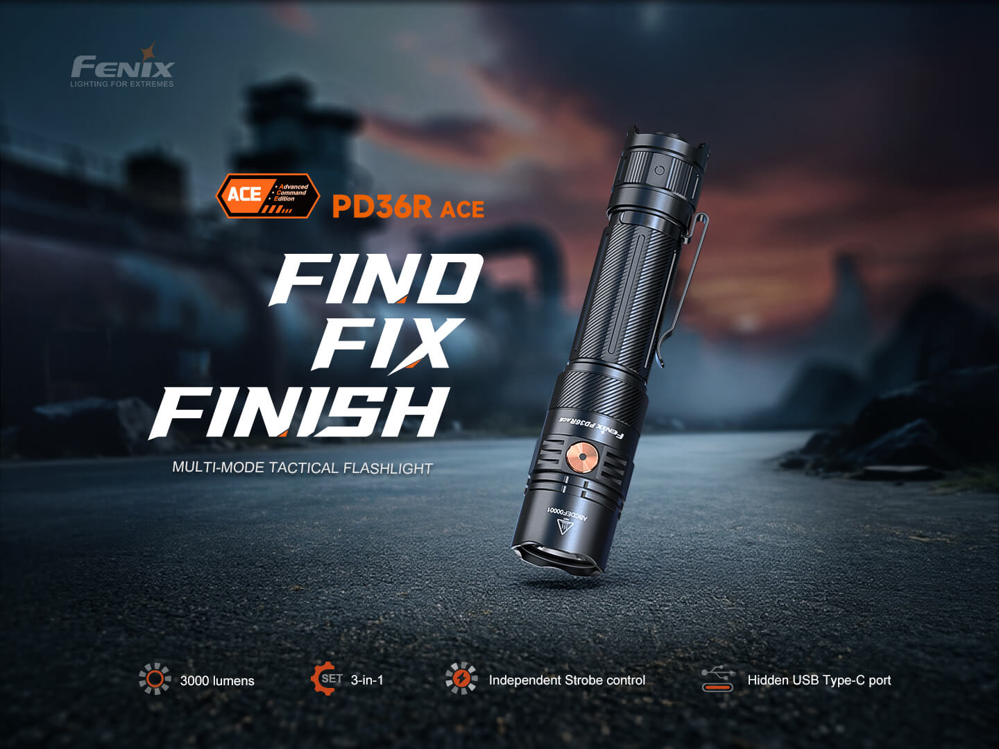 Fenix PD36R ACE Customizable Multi-Mode Flashlight SpadezStore